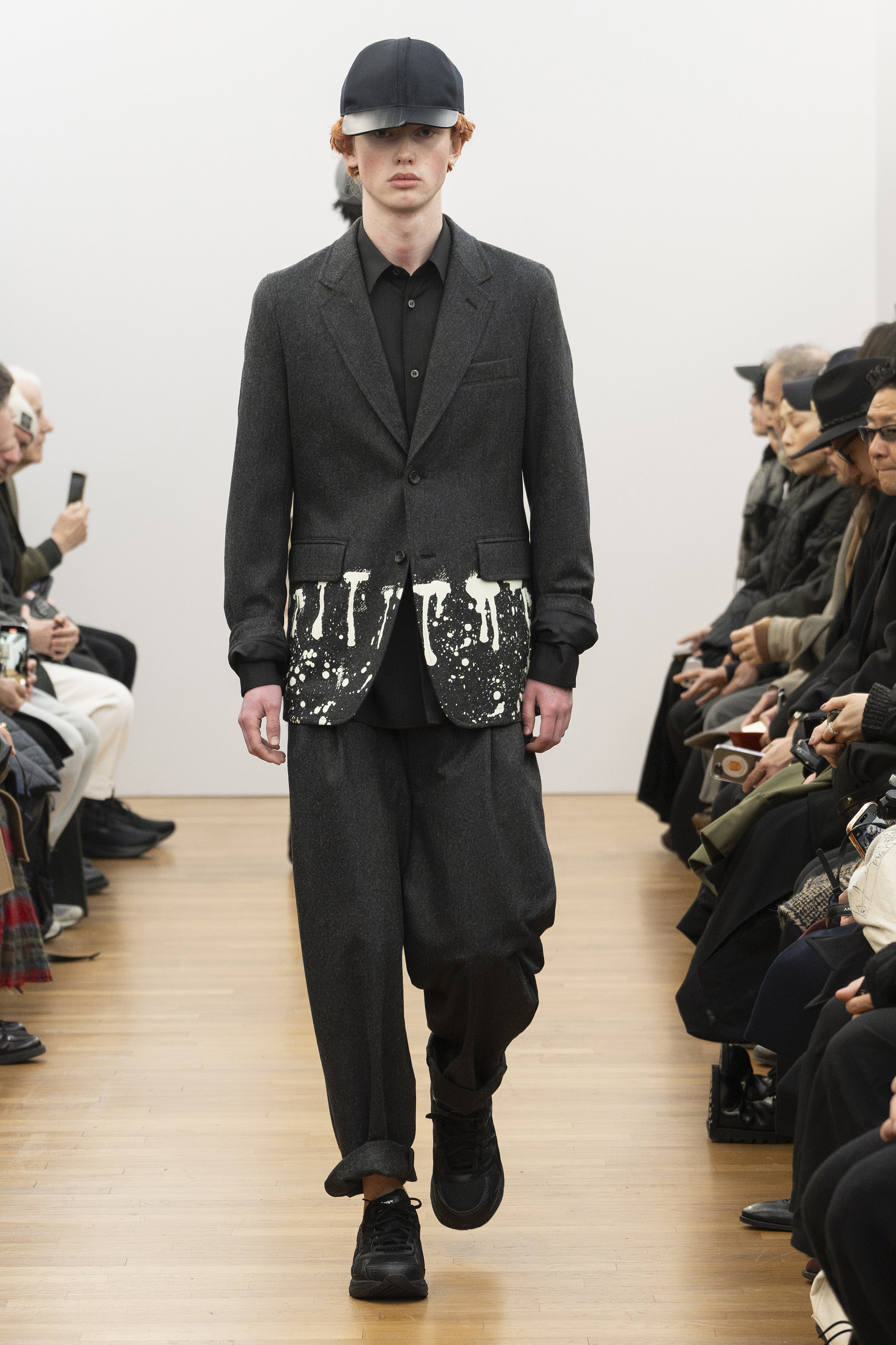 Fashion model wearing a COMME DES GARÇONS SHIRT AW26 outfit