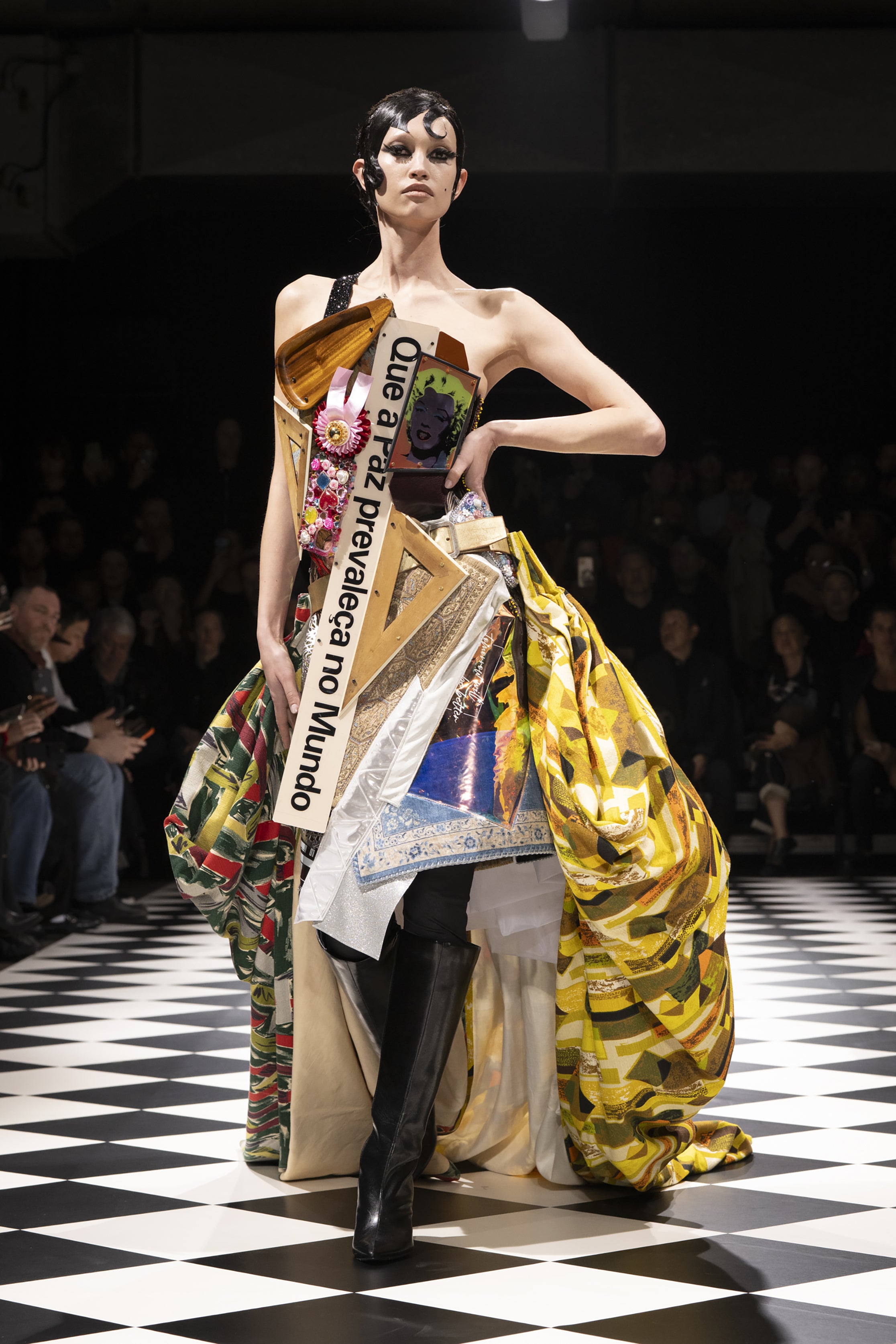 Fashion model wearing a JUNYA WATANABE AW26 outfit