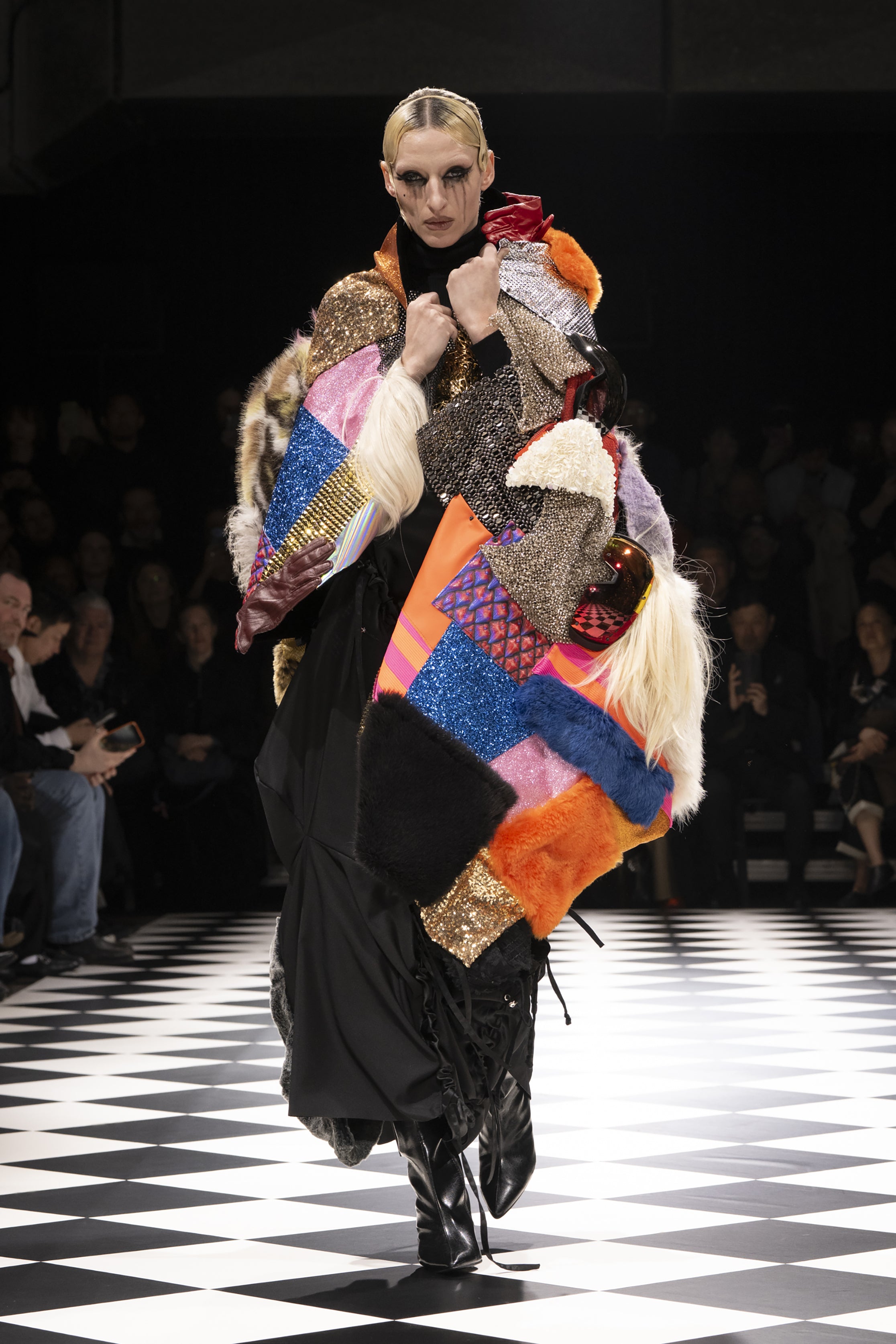 Fashion model wearing a JUNYA WATANABE AW26 outfit
