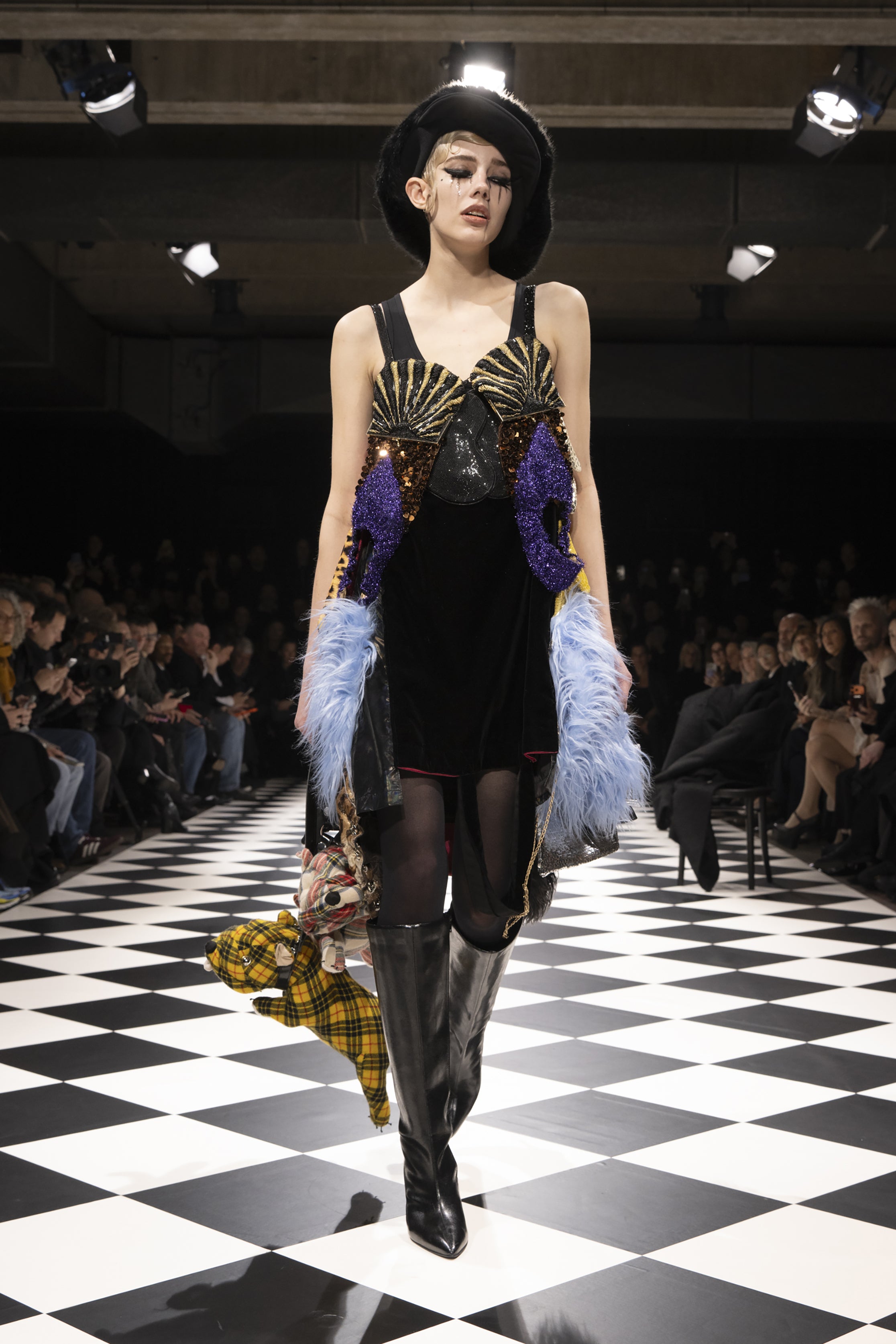 Fashion model wearing a JUNYA WATANABE AW26 outfit