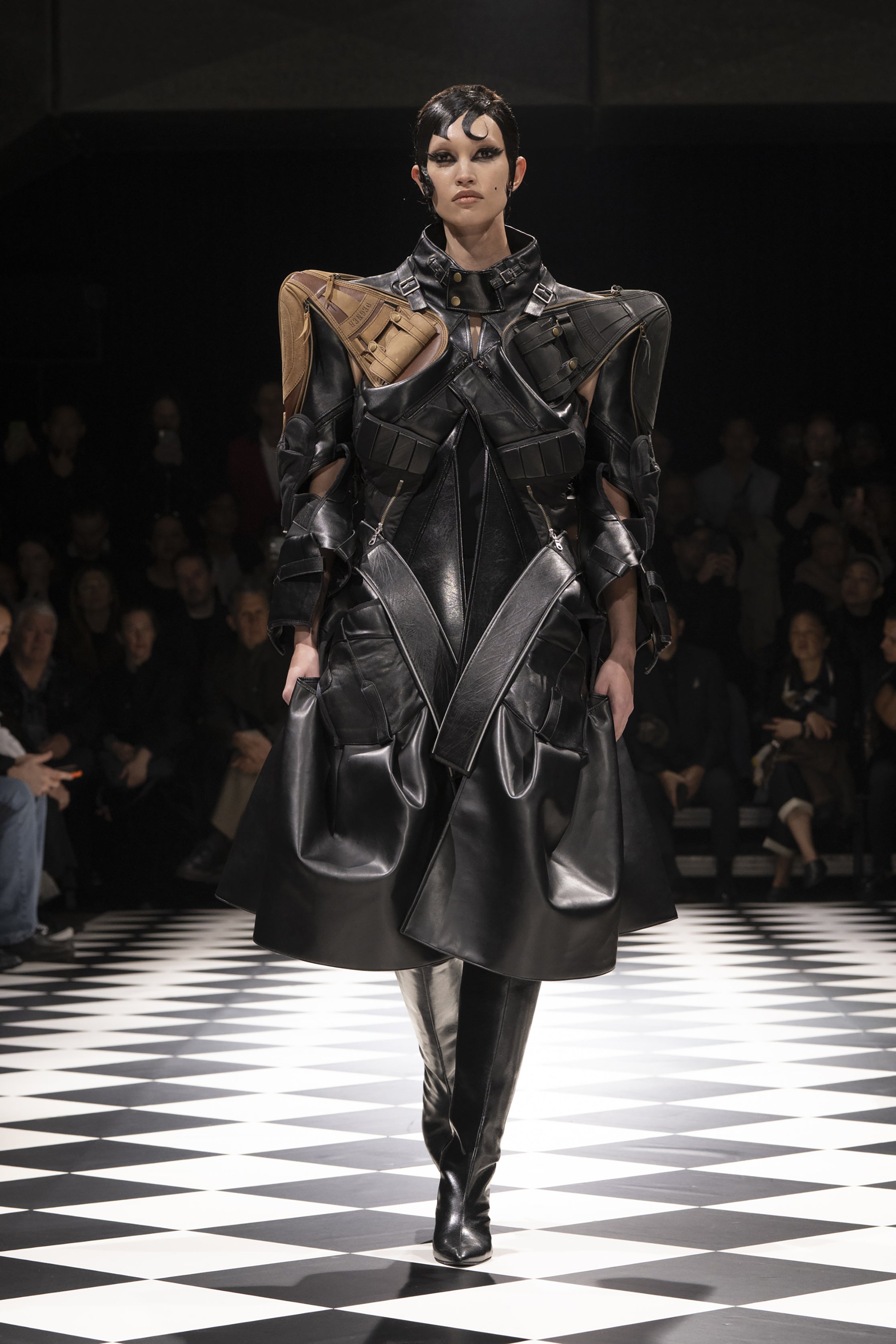 Fashion model wearing a JUNYA WATANABE AW26 outfit