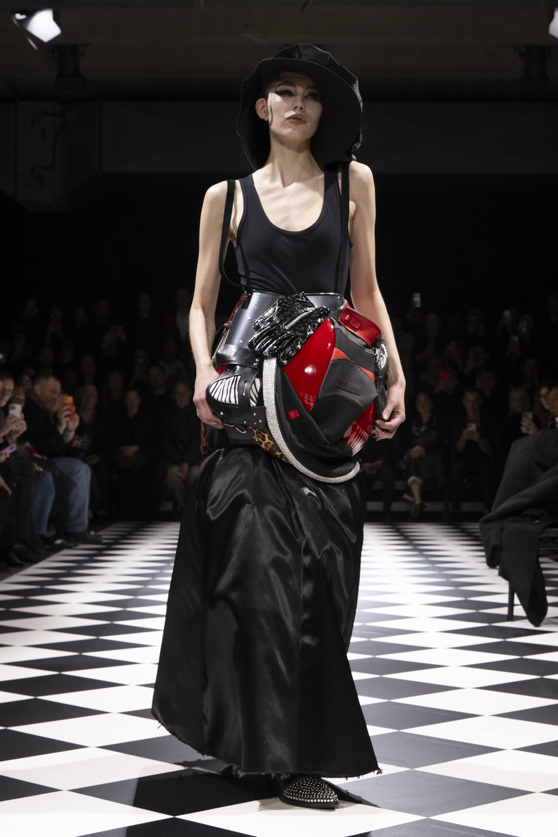Fashion model wearing a JUNYA WATANABE AW26 outfit